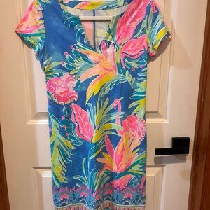 Lilly Pulitzer Pastel Print Dress with Flamingos